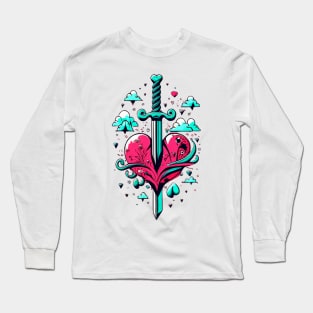 Sword Piercing through heart -Cold Hearted Long Sleeve T-Shirt